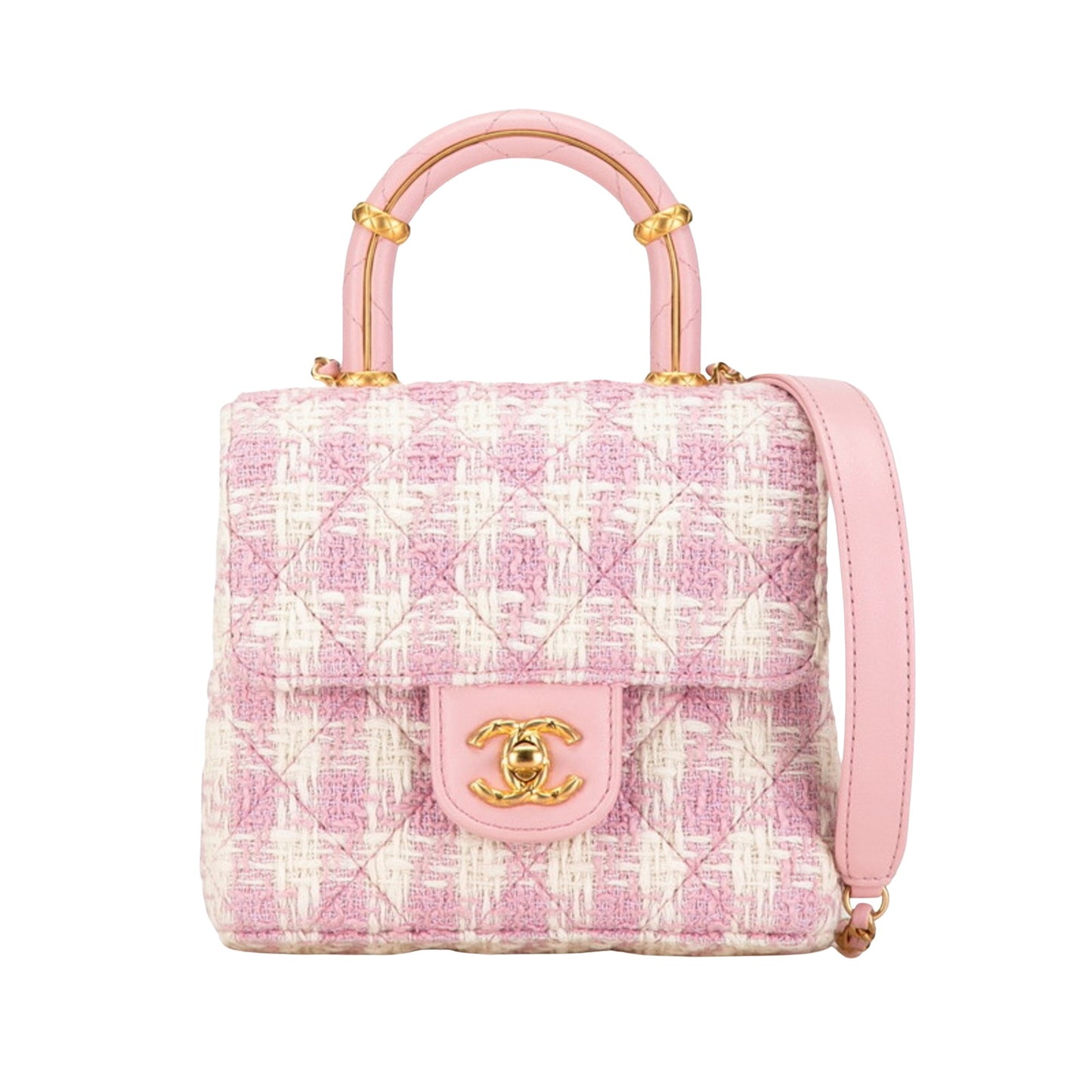 Chanel Pink Tweed Flap Bag