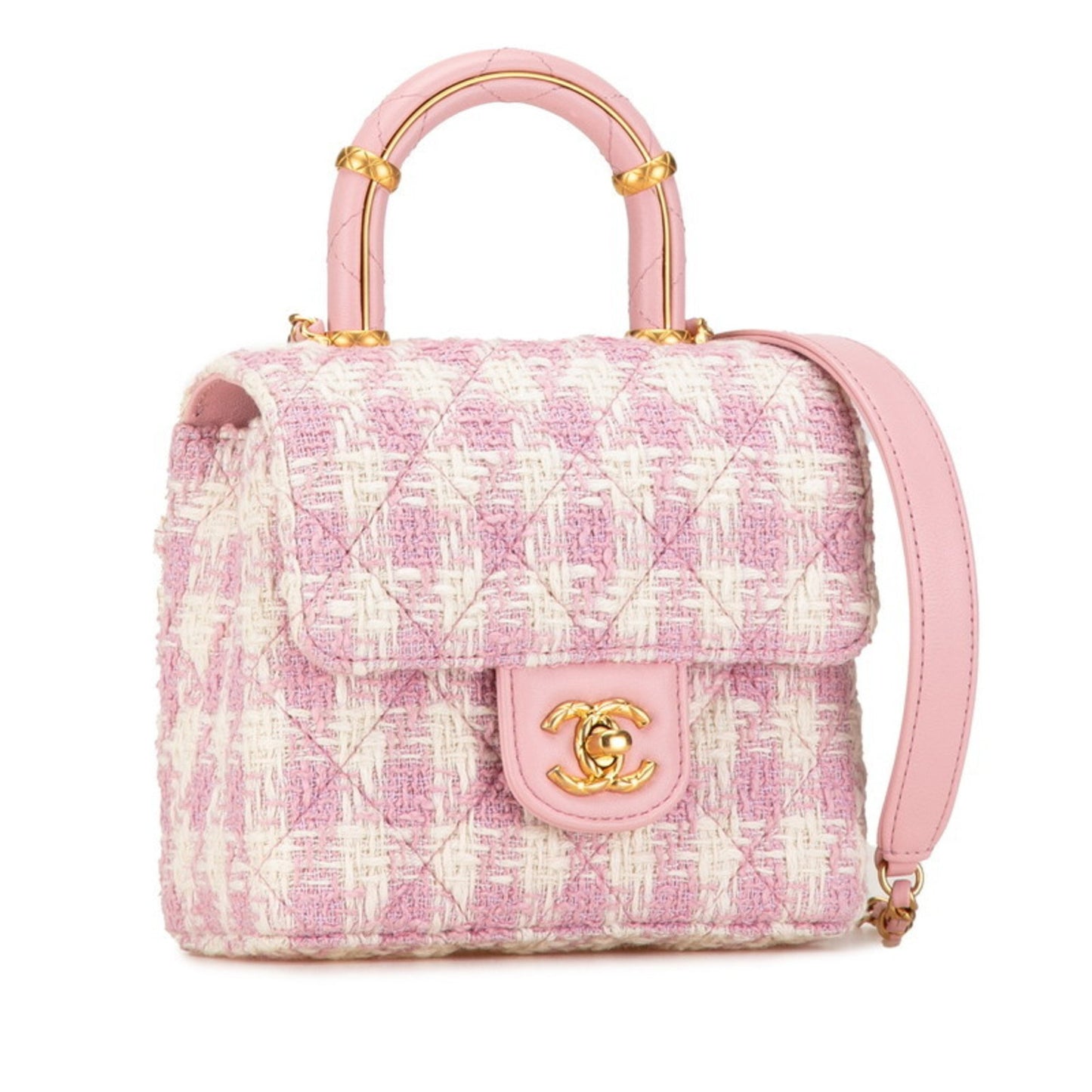 Chanel Pink Tweed Flap Bag