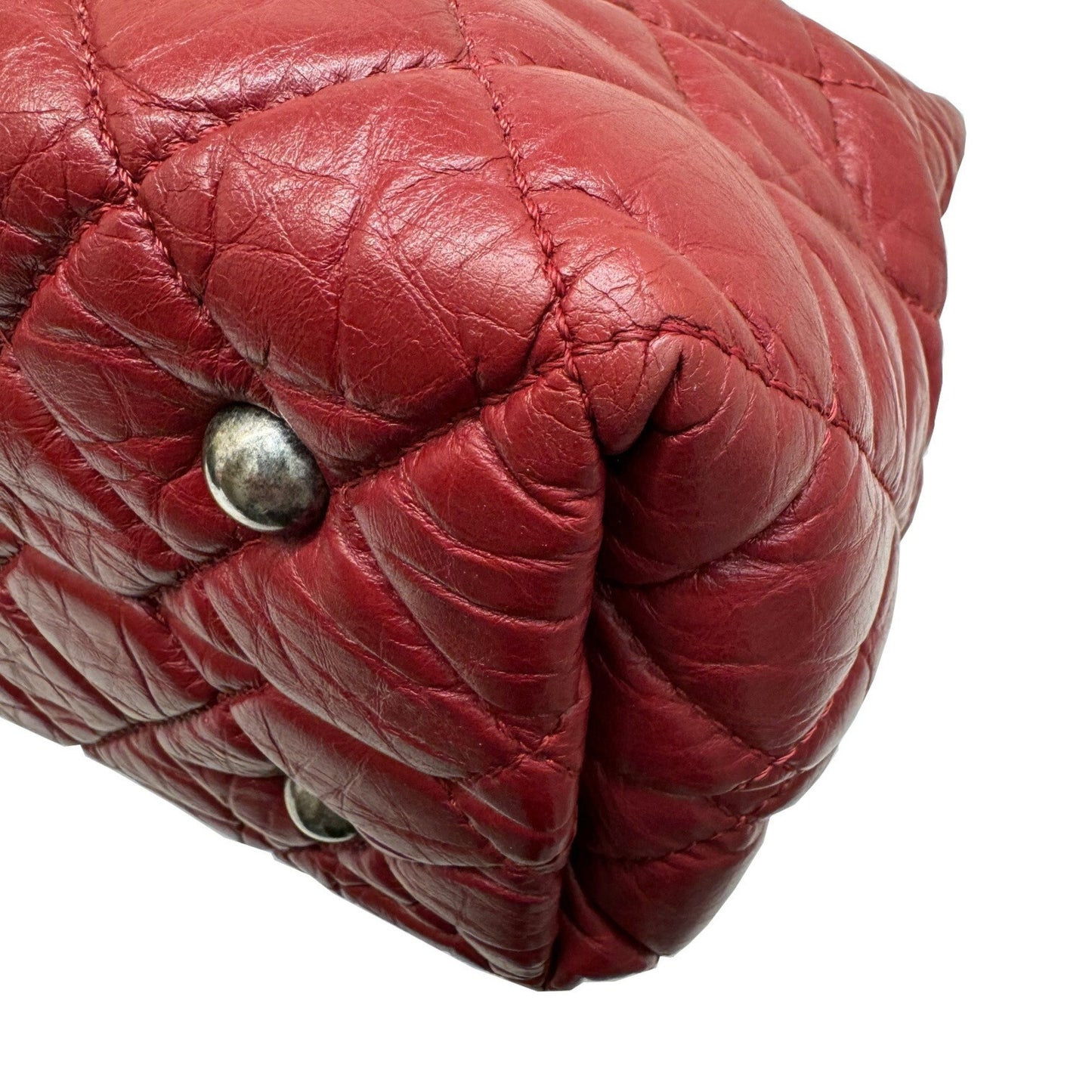 Chanel Red Leather Matelassé