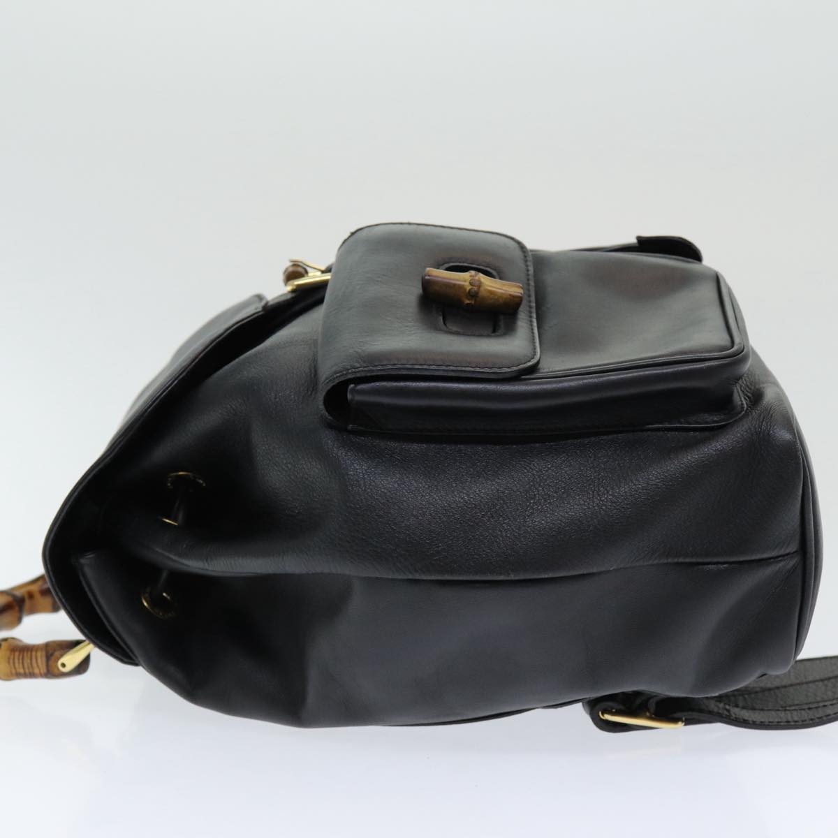 Gucci Black Leather Bamboo