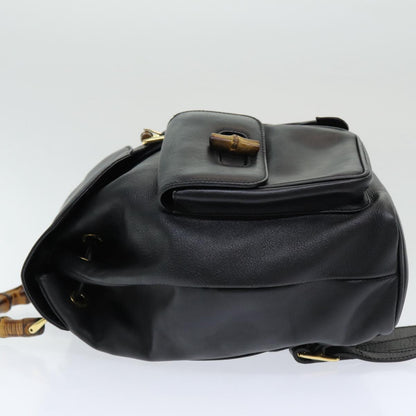Gucci Black Leather Bamboo