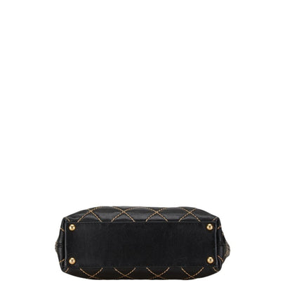 Chanel Black Leather Wild Stitch