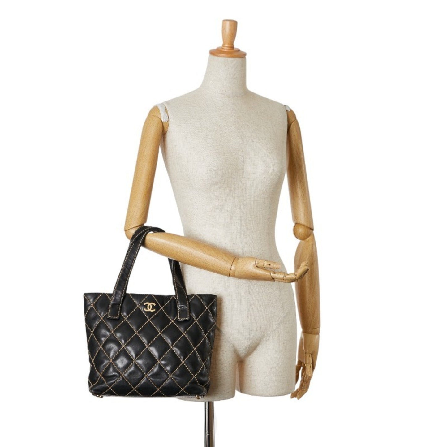 Chanel Black Leather Wild Stitch