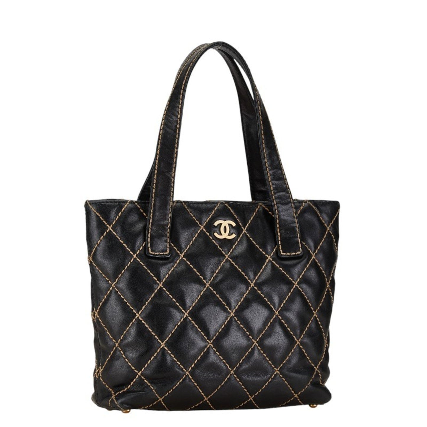 Chanel Black Leather Wild Stitch