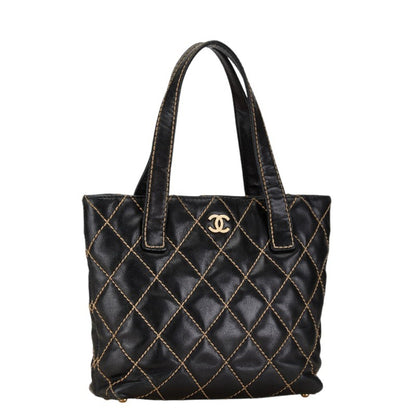 Chanel Black Leather Wild Stitch