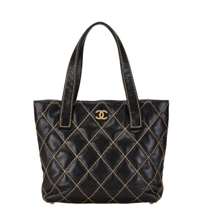 Chanel Black Leather Wild Stitch