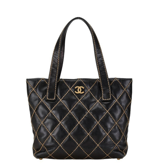 Chanel Black Leather Wild Stitch