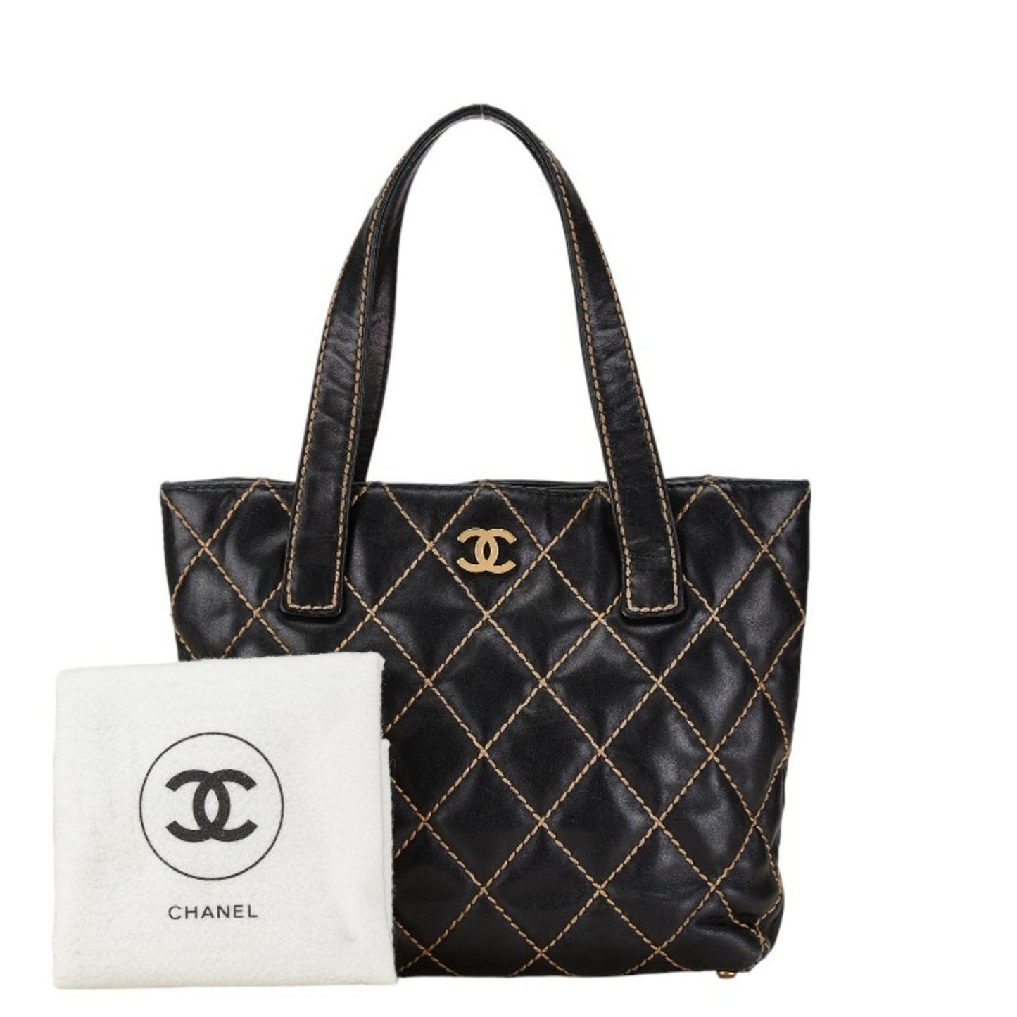 Chanel Black Leather Wild Stitch