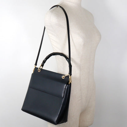 Gucci Black Leather Bamboo