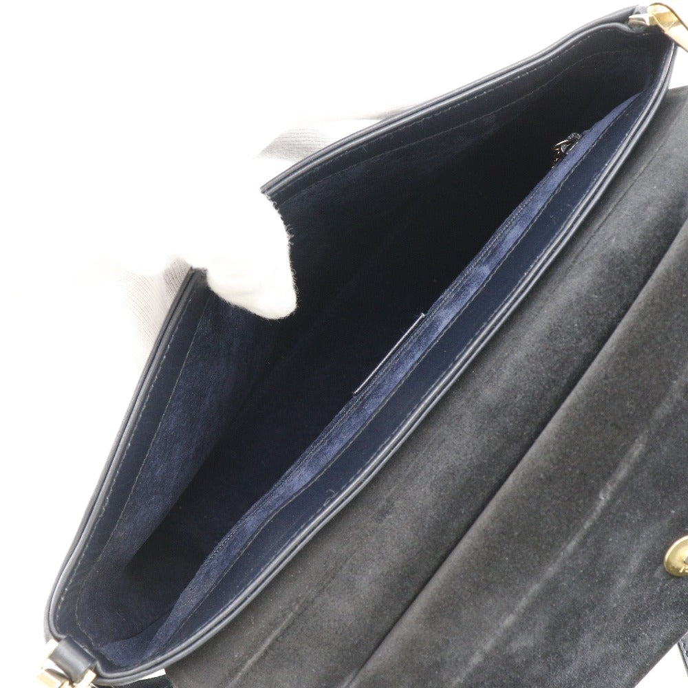 Gucci Black Leather Bamboo