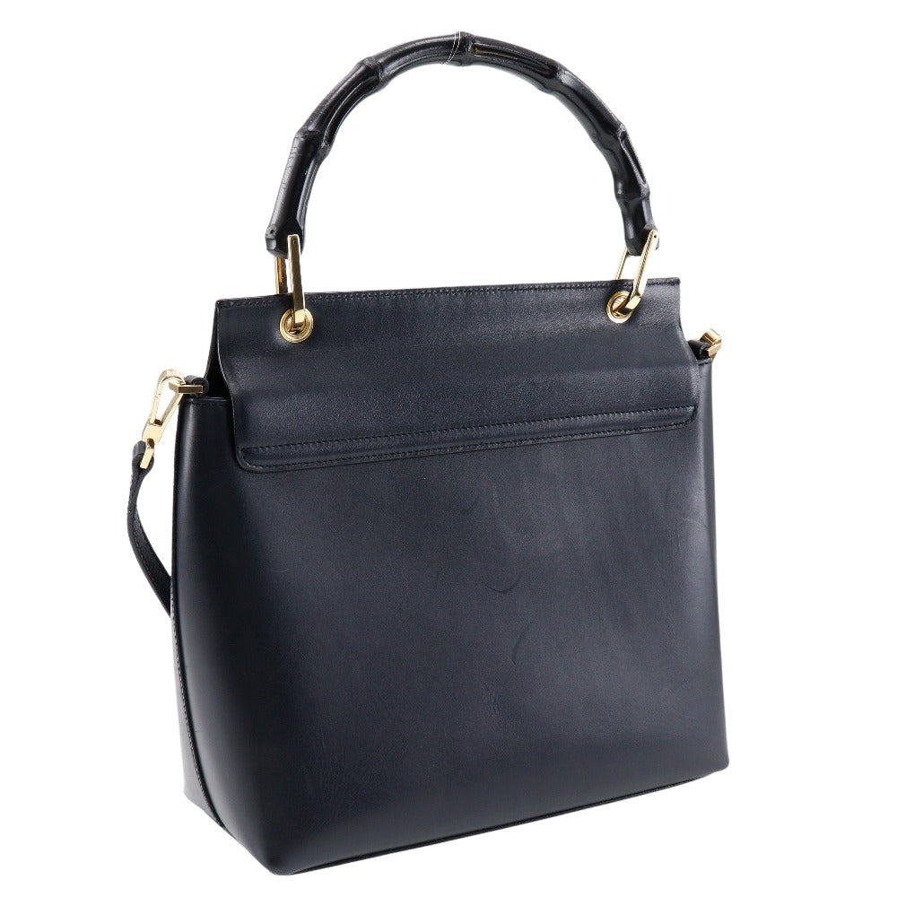 Gucci Black Leather Bamboo