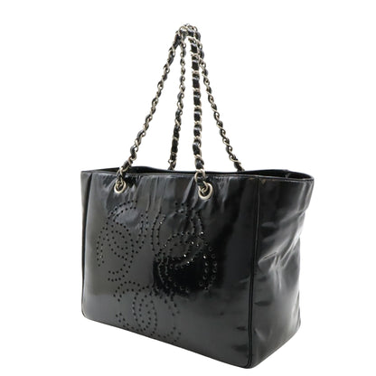 Chanel Black Leather Vintage Tote Bag