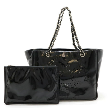 Chanel Black Leather Vintage Tote Bag