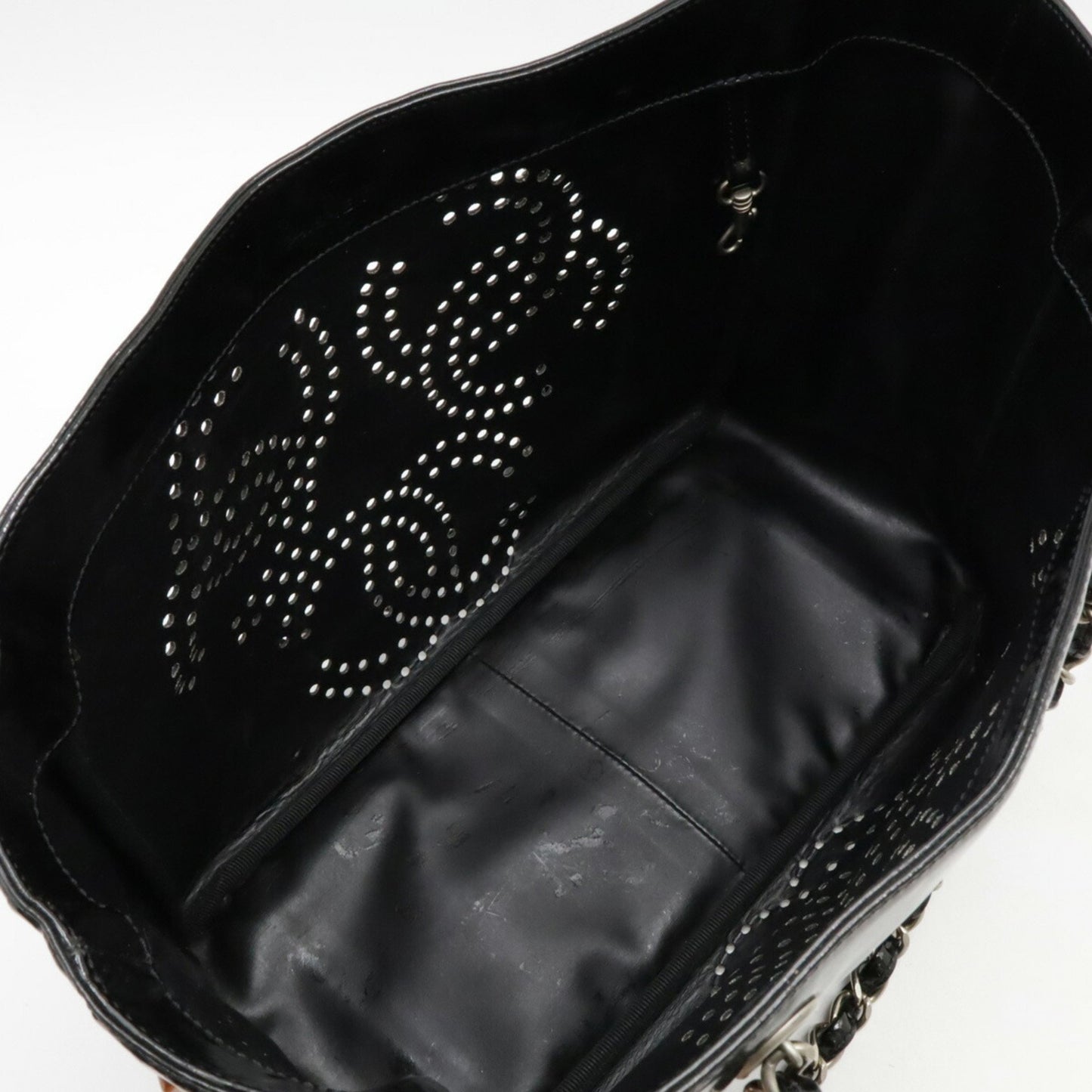 Chanel Black Leather Vintage Tote Bag