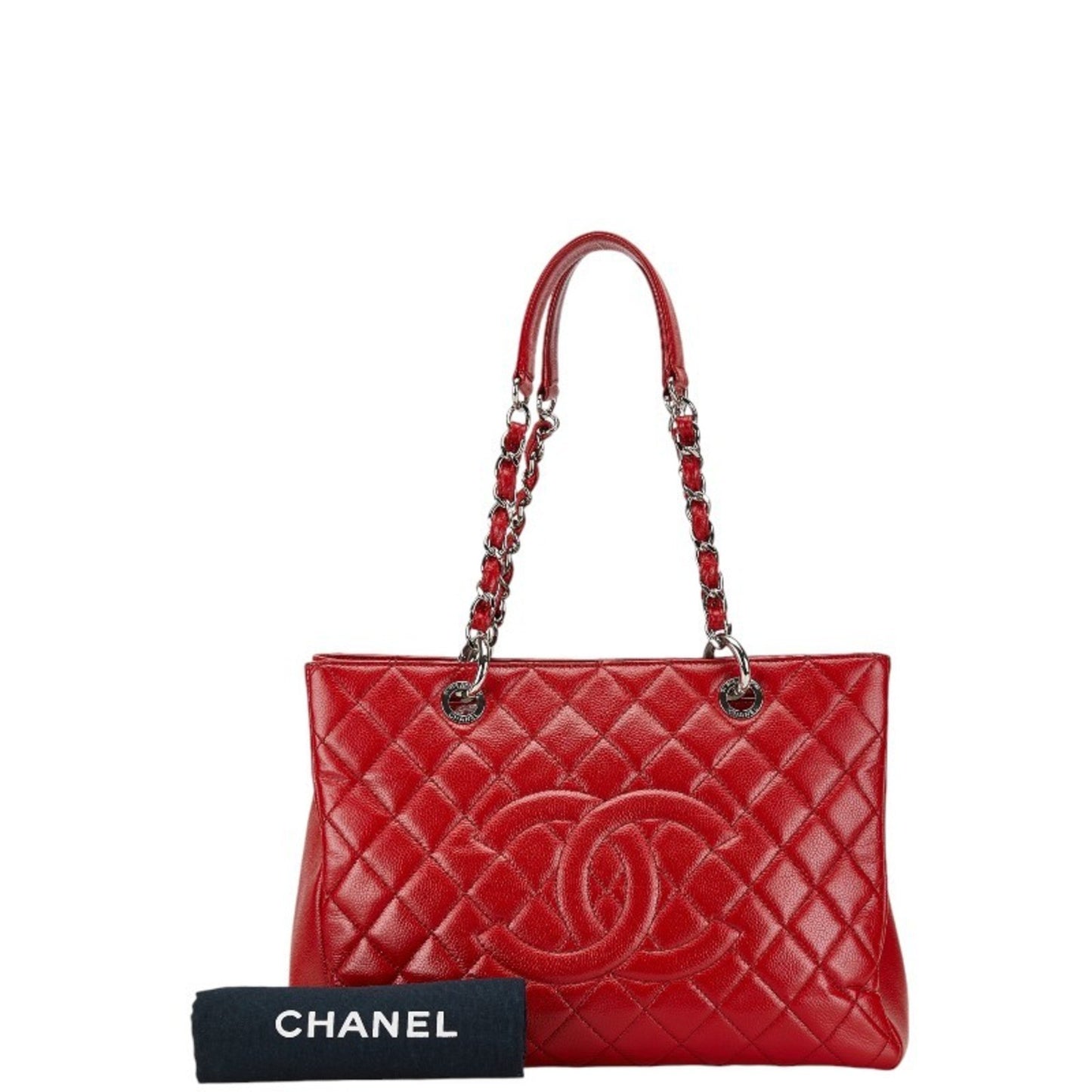 Chanel Red Leather Shopping