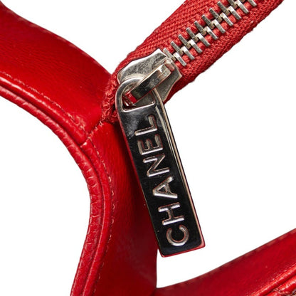Chanel Red Leather Shopping