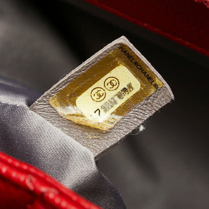 Chanel Red Leather Shopping