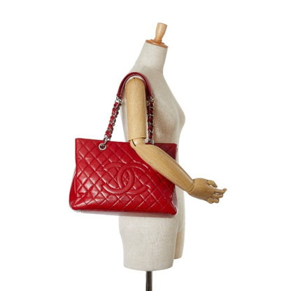 Chanel Red Leather Shopping