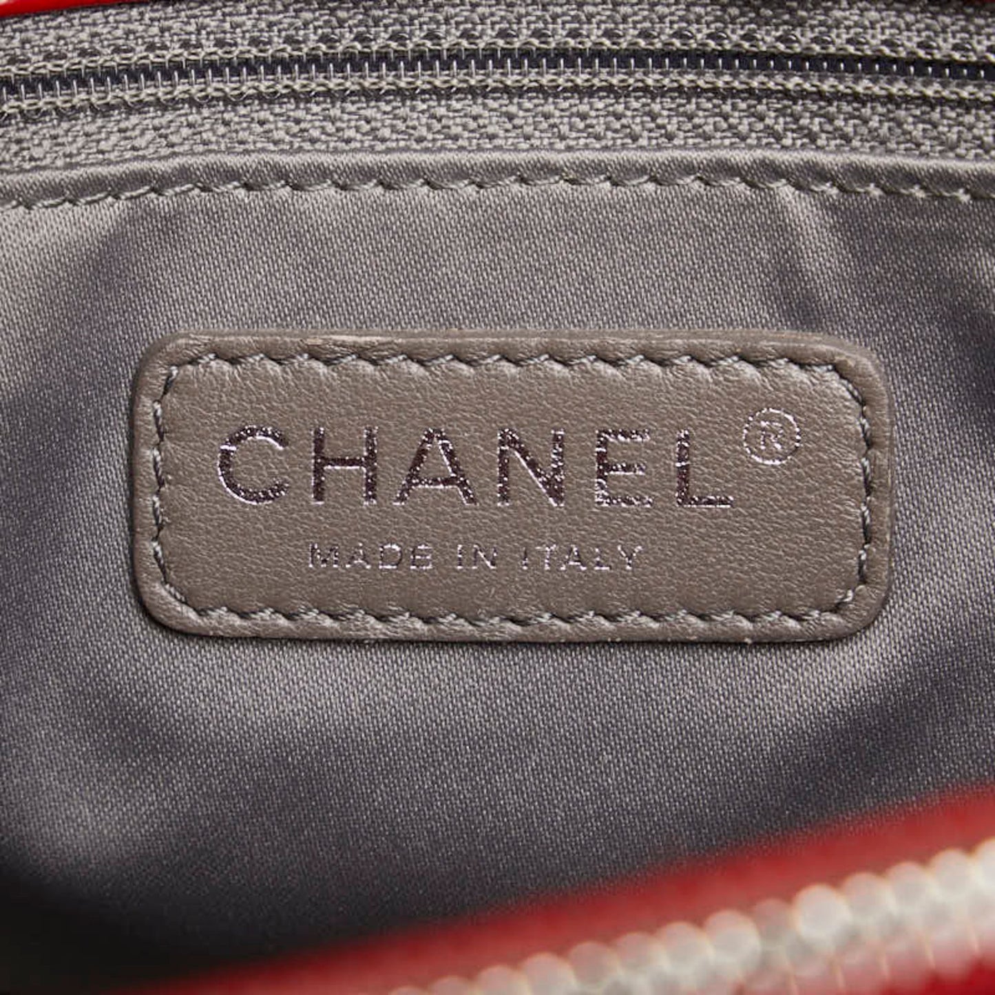 Chanel Red Leather Shopping
