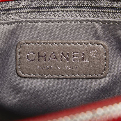 Chanel Red Leather Shopping