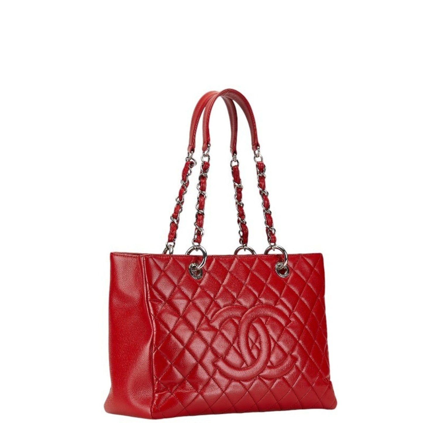 Chanel Red Leather Shopping