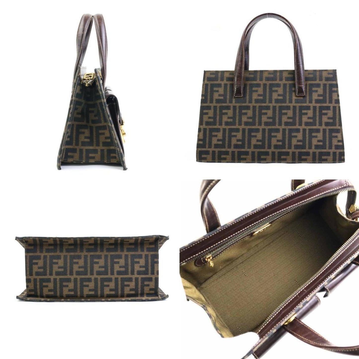 Fendi Brown Canvas Zucca