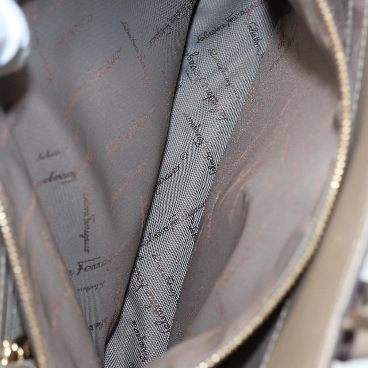 Salvatore Ferragamo Brown Leather Gancini
