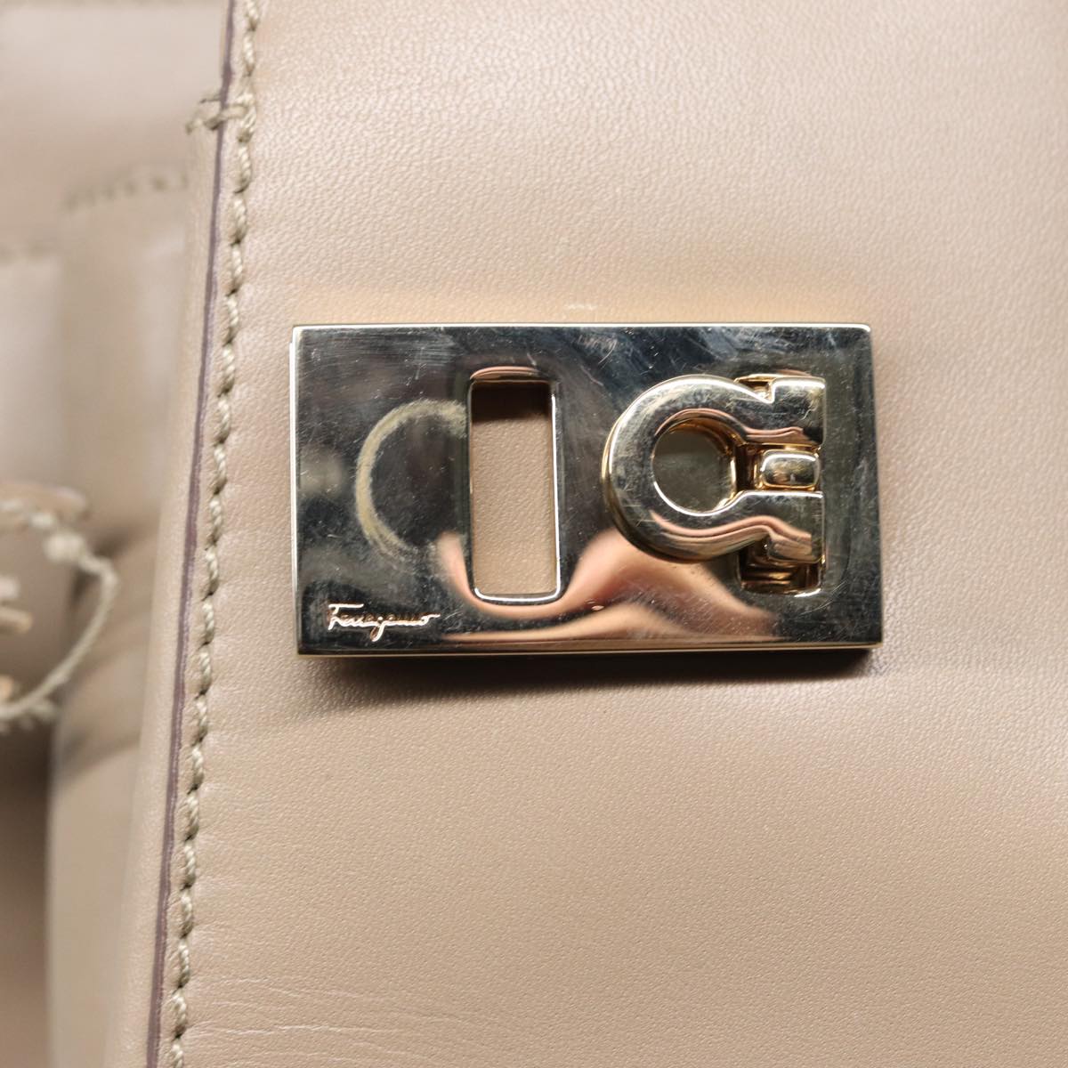 Salvatore Ferragamo Brown Leather Gancini