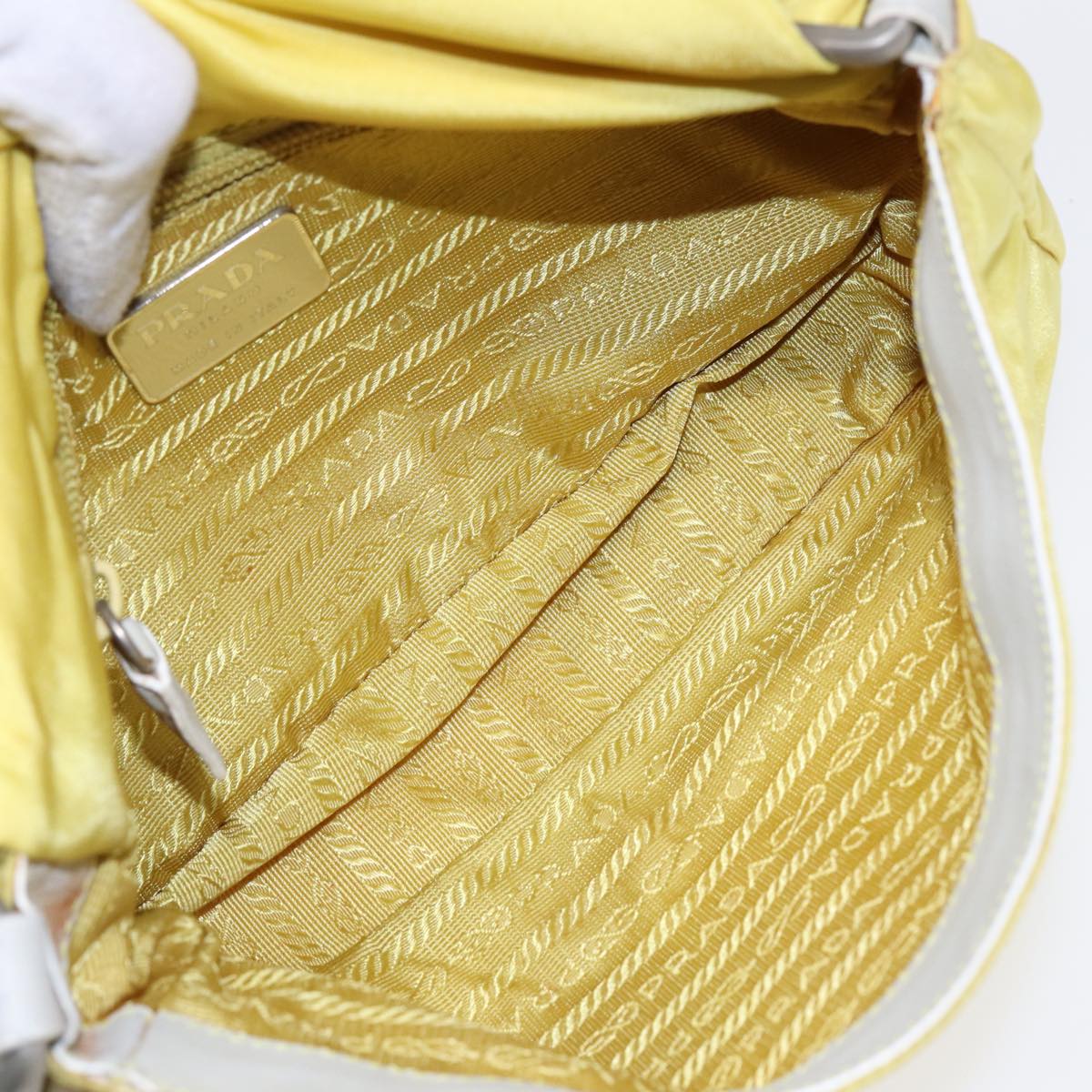 Prada Yellow Synthetic Tessuto