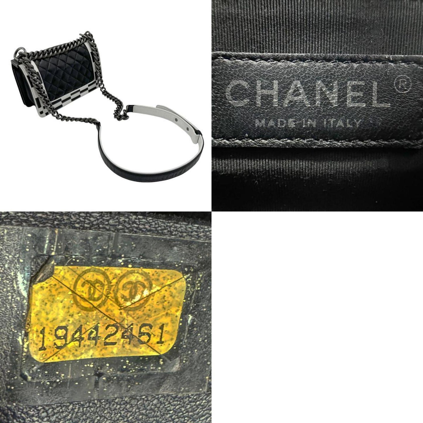 Chanel Black Leather Boy