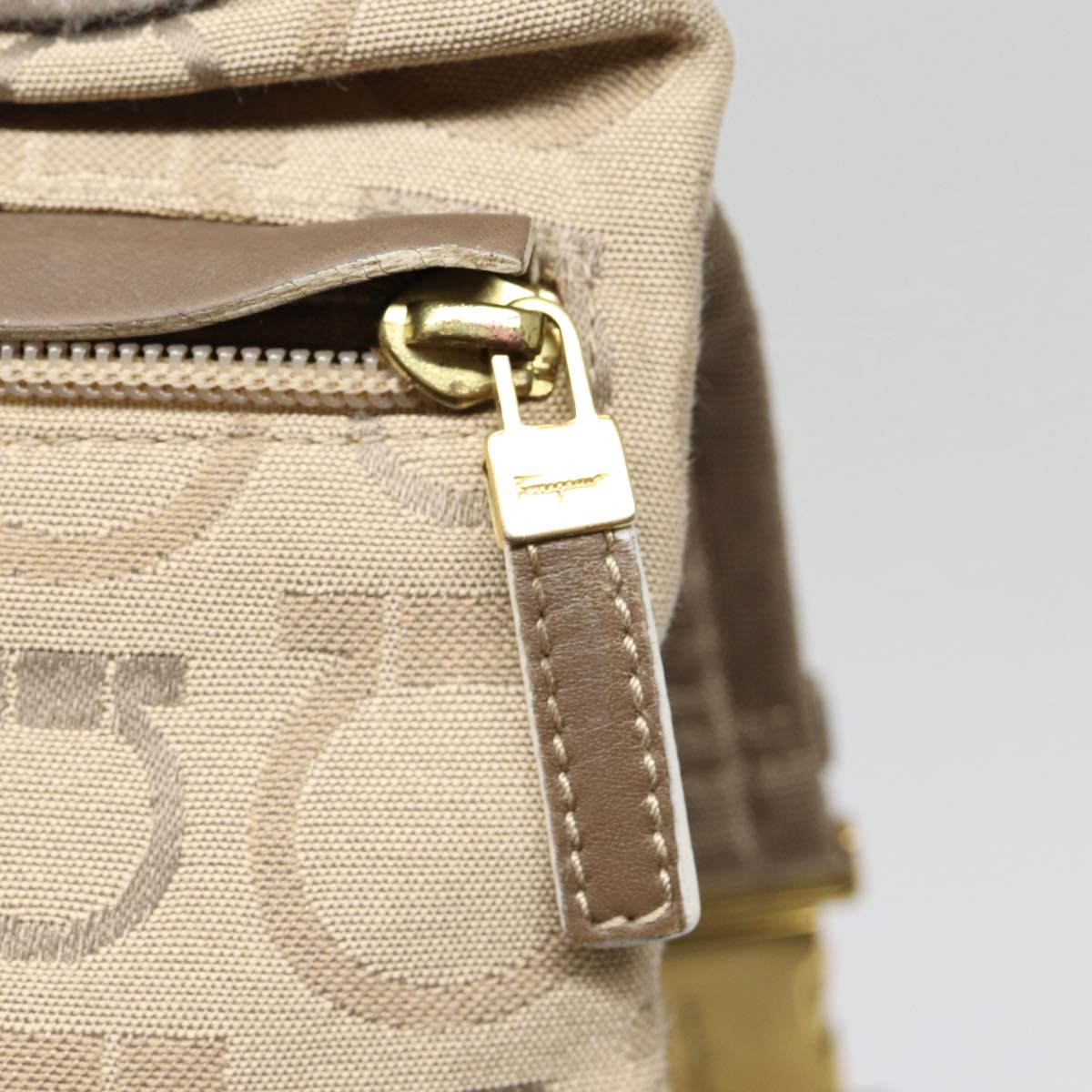 Salvatore Ferragamo Brown Canvas Gancini