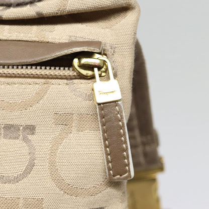Salvatore Ferragamo Brown Canvas Gancini