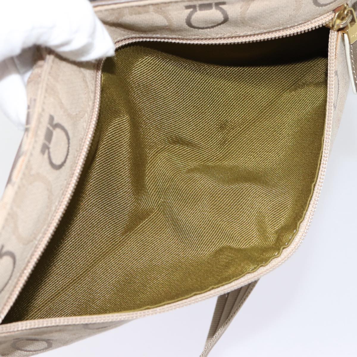 Salvatore Ferragamo Brown Canvas Gancini