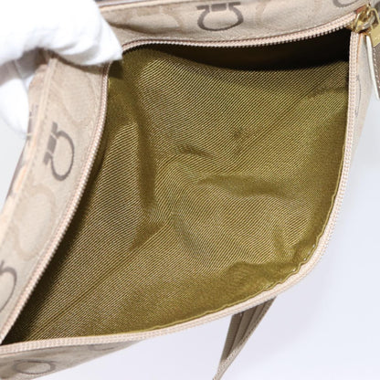 Salvatore Ferragamo Brown Canvas Gancini