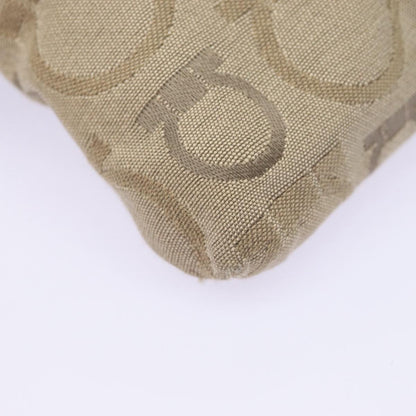 Salvatore Ferragamo Brown Canvas Gancini