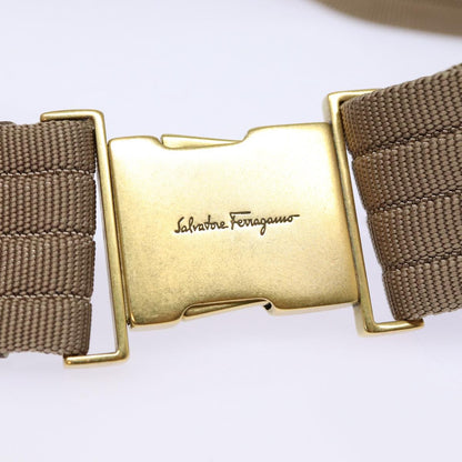 Salvatore Ferragamo Brown Canvas Gancini