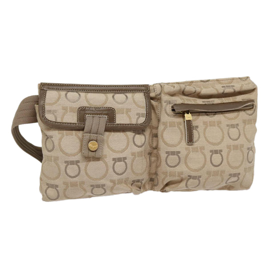 Salvatore Ferragamo Brown Canvas Gancini