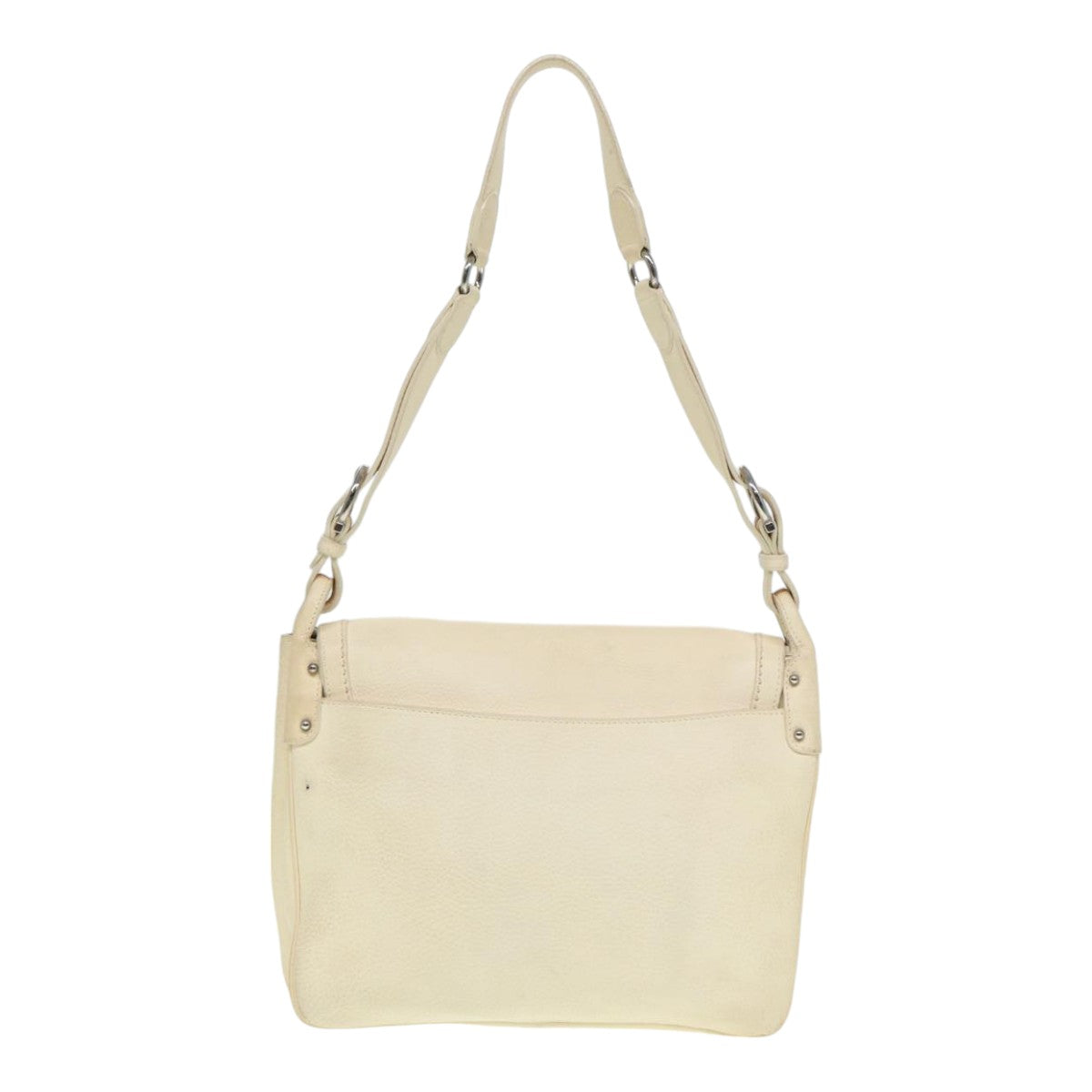Salvatore Ferragamo White Leather Gancini