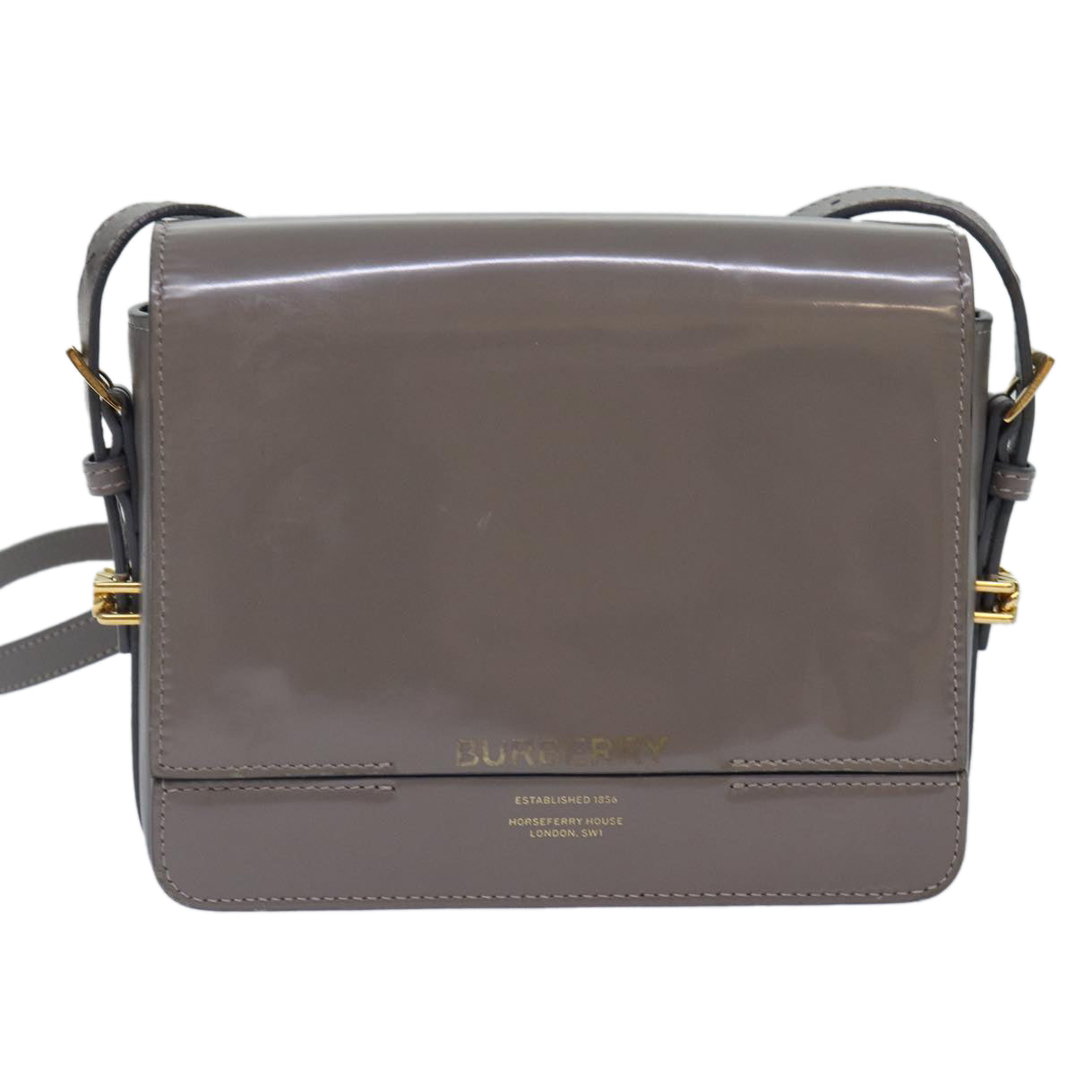 Burberry Gray Patent Leather Shoulder