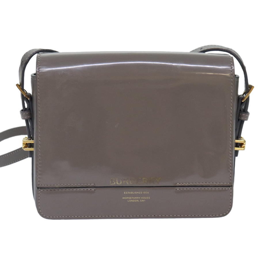Burberry Gray Patent Leather Shoulder
