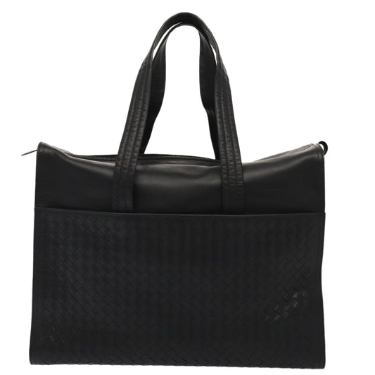 Bottega Veneta Black Leather Intrecciato