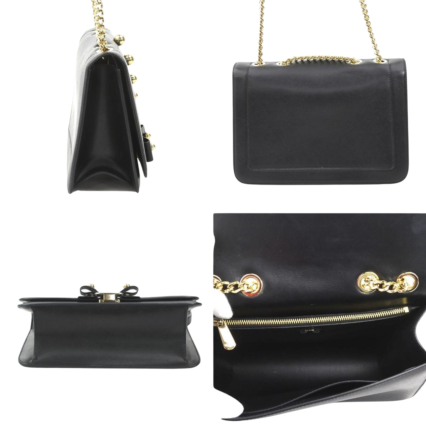 Salvatore Ferragamo Black Leather Vara