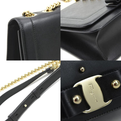 Salvatore Ferragamo Black Leather Vara