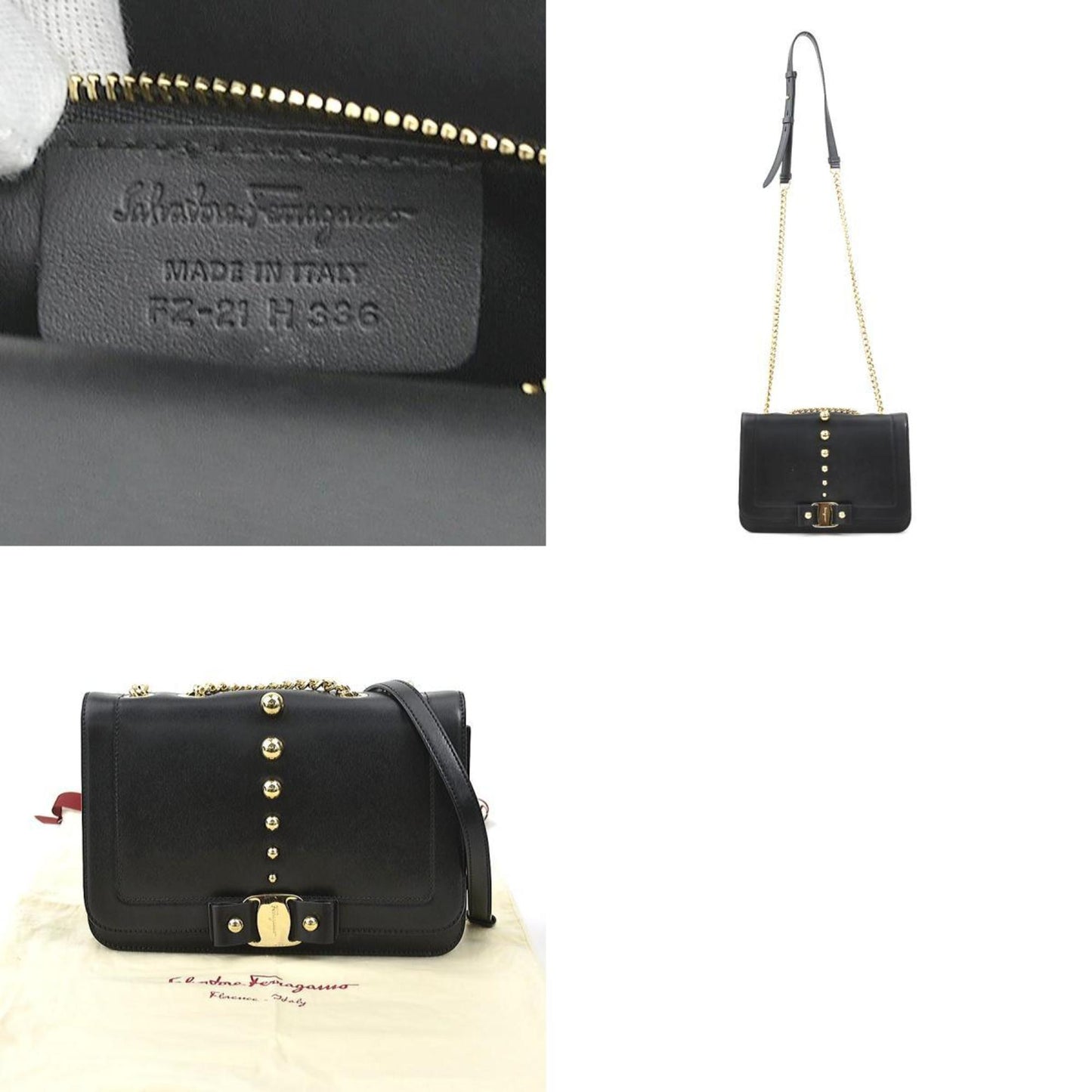 Salvatore Ferragamo Black Leather Vara
