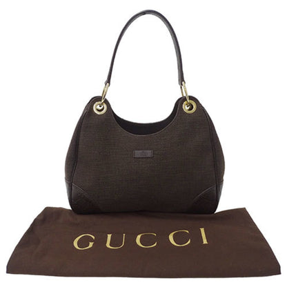 Gucci Brown Canvas Shima Line