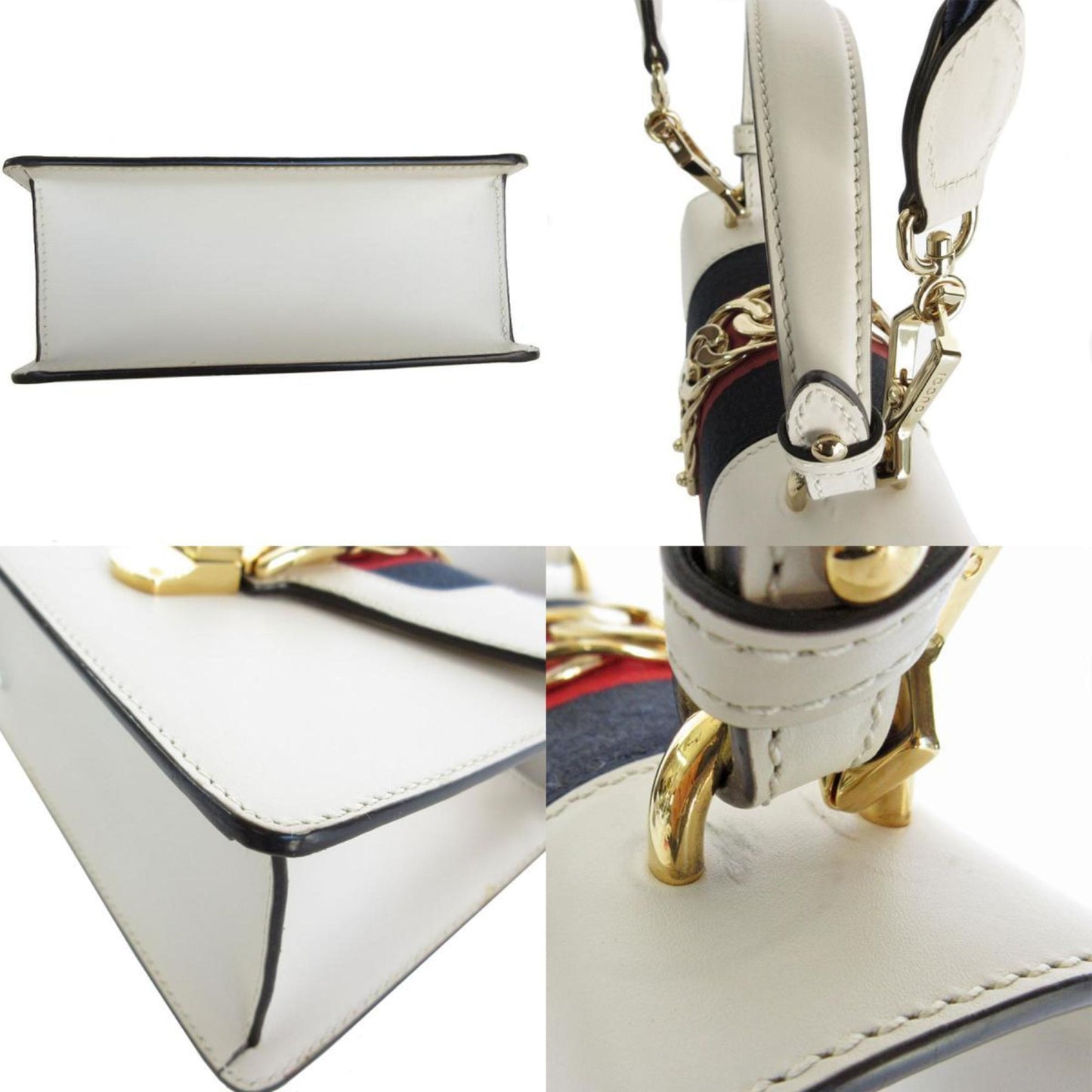 Gucci White Leather Sylvie