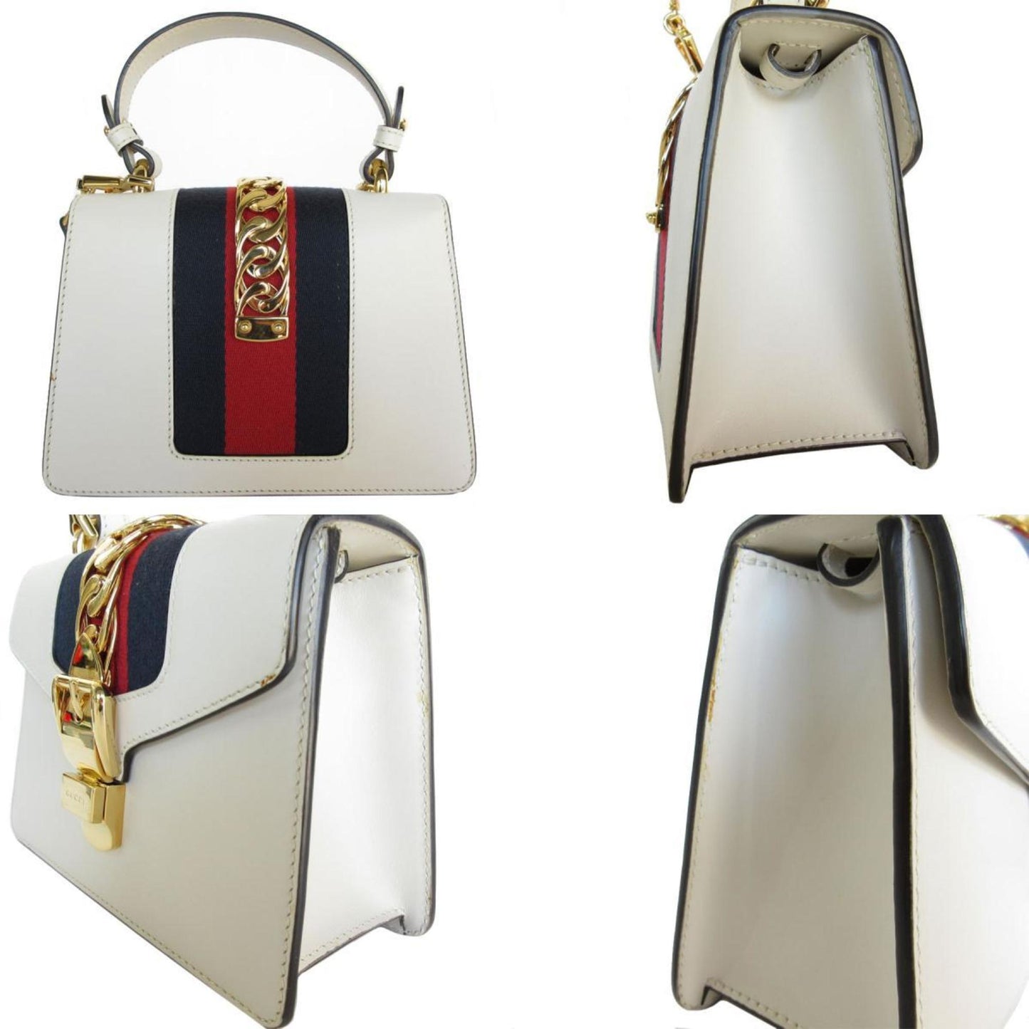 Gucci White Leather Sylvie