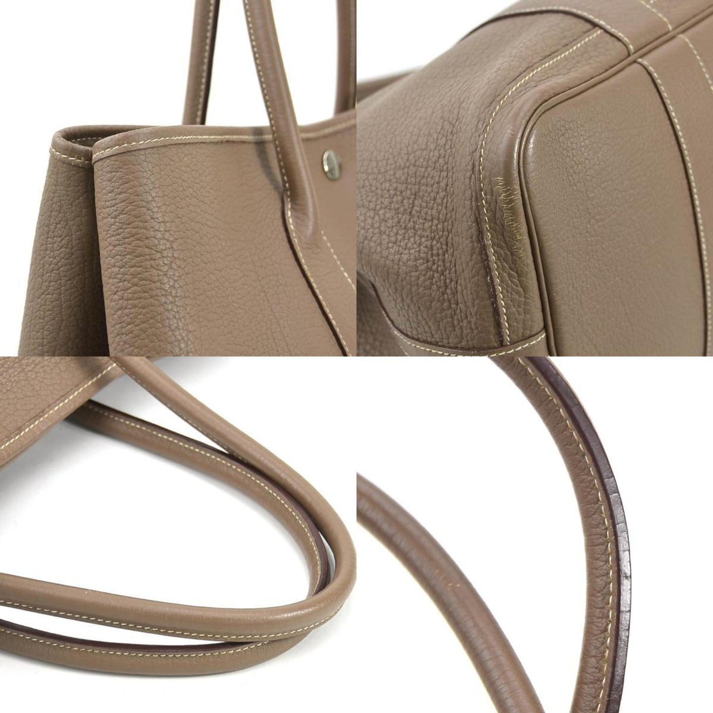 Hermès Gray Leather Garden Party