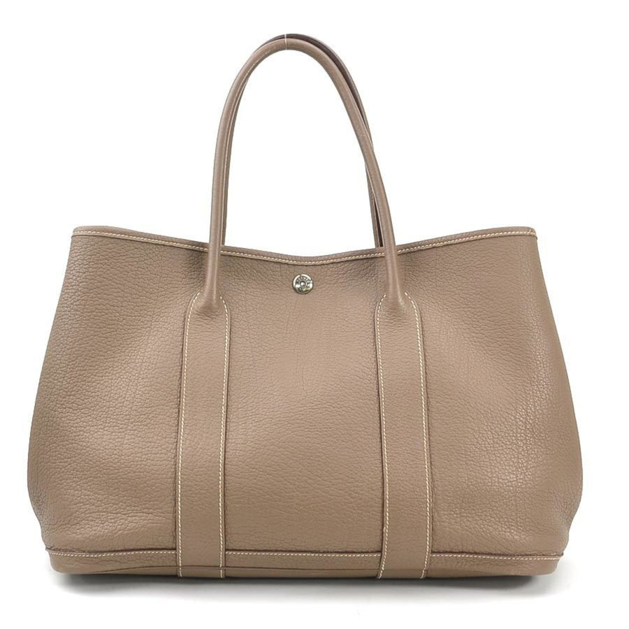 Hermès Gray Leather Garden Party