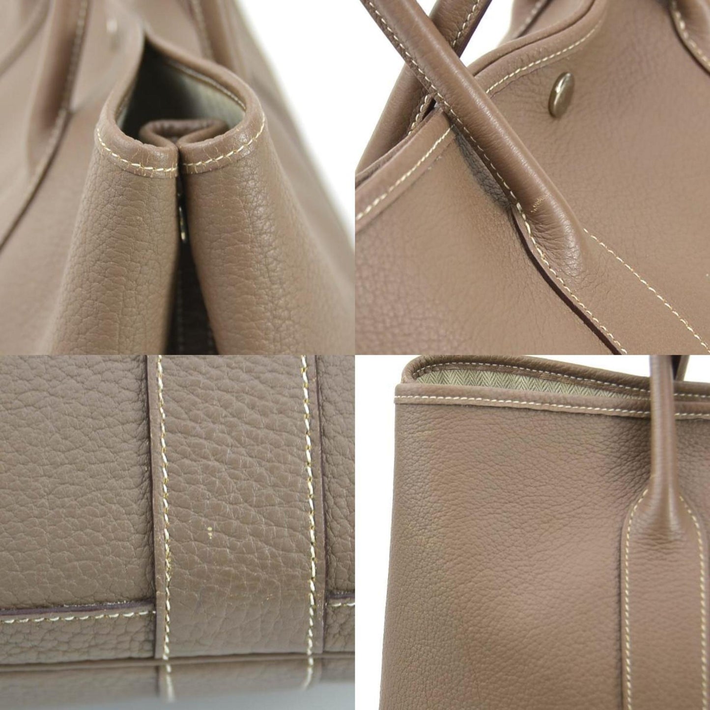 Hermès Gray Leather Garden Party